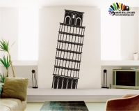 استیکر دیواری آژانس هواپیمایی ساختمان و سازه های معروف برج کج پیزا ایتالیا Leaning Tower of Pisa Wallstickers کد h308