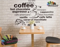 استیکر و برچسب دیواری کافی شاپ فنجان قهوه Cup of Coffee Cafe Shop Wallstickers کد h1070