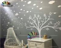 استیکر درخت و ابر ، TREE AND CLOUD WALL STICKERS کدh565