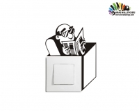 برچسب و استیکر کلید و پریز مرد روزنامه خوان Switches and Sockets wallstickers کد h2069