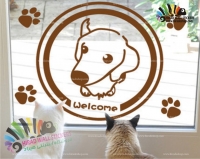 استیکر و برچسب دیواری پت شاپ نوشته خوش آمدید Pet Shop Welcome Wallstickers کد h1970