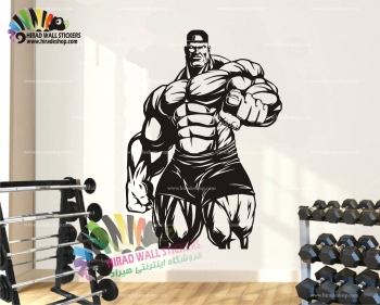 استیکر و برچسب دیواری باشگاه بدنسازی مرد بدنساز bodybuilding wallstickersکدh2354