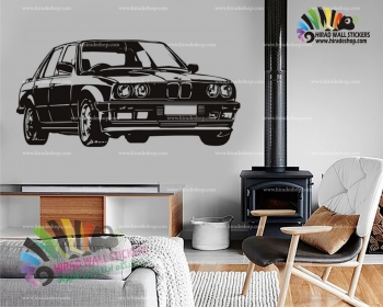 استیکر و برچسب دیواری اتومبیل و ماشین بی ام دبلیو ۳۱۸ مدل ۱۹۹۰ BMW 318i 1990 Wallstickers کد h1416