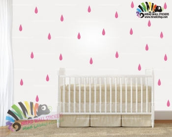 استیکر و برچسب دیواری پک تکرار شونده قطره باران Rain Drop Wallstickers کد h1424