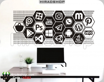 استیکر نمادهای شبکه های اجتماعی motivational wallsticker کد h2262