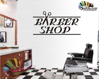 استیکر و برچسب دیواری آرایشگاه مردانه پیرایشگاه قیچی ، barber shop کد h1367 