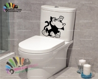 استیکر سرویس بهداشتی توالت فرنگی و سیفون میمون Monkey W.C Wallstickers کد h3209