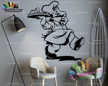 استیکر و برچسب دیواری رستوران و آشپزخانه سرآشپز Master Chef Wallstickers کد h1432