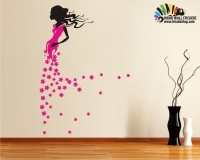 استیکر و برچسب دیواری دختر دامن شکوفه blossom skirt wall sticker کد h005