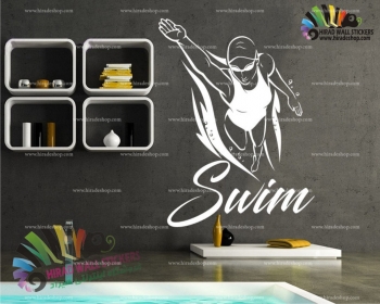 استیکر و برچسب دیواری ورزش شنا Sport & Swim Wallsticker کد h1541