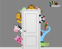 استیکر و برچسب دیواری و دور دری اتاق کودک حیوانات  کد h252