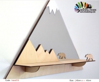 شلف دیواری طرح کوه و خرس mountain & bear wall shelf کدhacs010