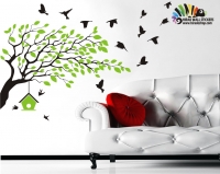  استیکر شاخه در باد و پرنده ها trees,birds wallstickersکد h058