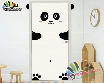 استیکر درب ورودی طرح پاندا Panda Wallstickers کد h1197