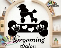 استیکر و برچسب دیواری پت شاپ سالن نظافت حیوانات خانگی Pet Grooming Salon Wallstickers  کد h2190