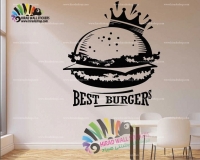 استیکر دیواری فست فود شاه همبرگر King Burger Wallstickers کد h1032