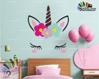 استیکر اتاق کودک اسب تک شاخ یونی کورن unicorn wall stickers کدh786