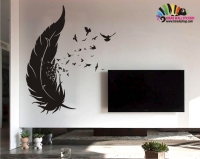 استیکر و برچسب دیواری پر پرواز feather wallsticker کد h003