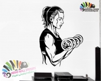 استیکر و برچسب دیواری ورزشی بدنسازی بانوان Women Bodybuilding Wallstickers کد h1023