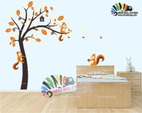 استیکر درخت و سنجاب TREE AND SQUIRREL WALL STICKERS کد h553