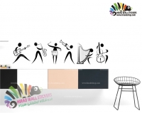 استیکر و برچسب دیواری ارکستر موسیقی Music Orchestra Wallstickers کد h987