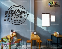 استیکر دیواری فست فود تحویل سریع پیتزا Pizza Fast Delivery Wallstickers کد h1081