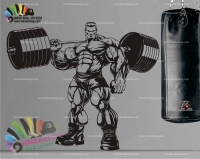 استیکر و برچسب دیواری باشگاه بدنسازی مرد بدنسازbodybuilding wallstickers کدh2365