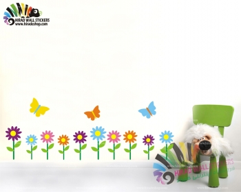 استیکر و برچسب دیواری اتاق کودک گل و پروانه Flower and Butterfly Wallstickers کد h1454
