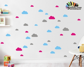استیکر ابر اتاق کودک cloud wall sticker کد h424