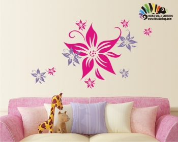 استیکر گل چند تکه flower wallstickersکد h028