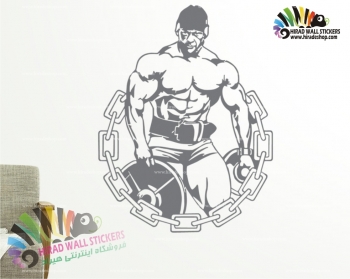 استیکر دیواری ورزشی پاورلیفتینگ مرد بدنساز Bodybuilder Man Wallstickers کد h1188