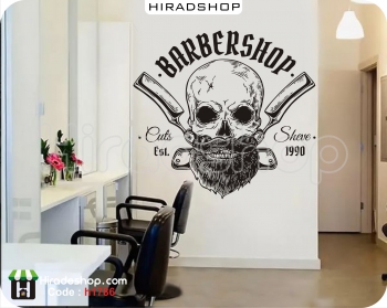 استیکر و برچسب دیواری آرایشگاه مردانه  barber shop wallstickers کد h1786