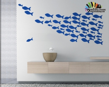 استیکر و برچسب دیواری گروه ماهی ها fish group wall stickers کد h327