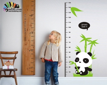 استیکر و برچسب دیواری اتاق کودک خط کش اندازه گیری قد پاندا کد h328