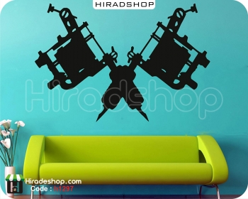 استیکر و برچسب دیواری گان تتو ، tatto، gun کد h1297
