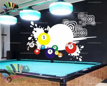 استیکر دیواری باشگاه بیلیارد و اسنوکر شار بیلیارد Billiard Ball Wallstickers کد h689