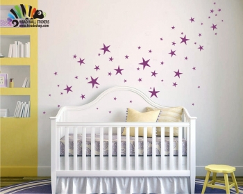 استیکر و برچسب دیواری اتاق کودک پک تکرار شونده ستاره Star Repetitive Pack Wallstickers کد h102