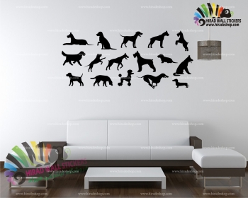 استیکر و برچسب دیواری پت شاپ ، سگ و گربه ،حیوانات، pet shop ، cat and dog کد h1505