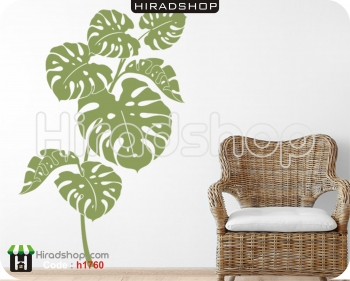 استیکر دکوراتیو برگ انجیری big green leaf wallstickers کد h1760