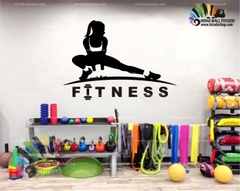 استیکر دیواری ورزشی فیتنس بانوان Women's Fitness Wallstickers کد h1112