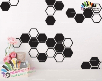 استیکر دیواری اداری مدرن شش ضلعی لانه زنبوری Hexagonal Honeycomb Wallstickers کد h1212
