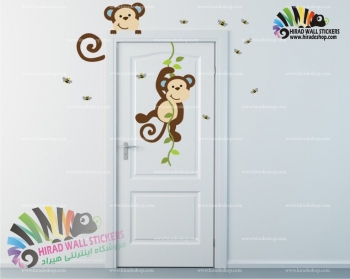 استیکر رو دری میمون ، door wall stickers پسرانه کد h883