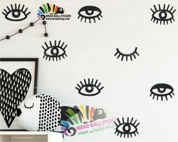 استیکر و برچسب دیواری پک چشم و مژه فانتزی Fantasy Eye and Eyelashes Wallstickers کد h976