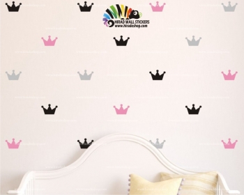 استیکر اتاق کودک تاج تکرارشدنی crown wall sticker کد h485