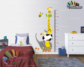 استیکر و برچسب دیواری اتاق کودک ، اندازه گیری قد ، طرح زرافه کد h1357