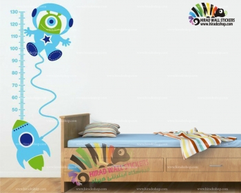 استیکر و برچسب دیواری اتاق کودک خط کش قد هیولای فضانورد و موشک baby & children`s room wallstickers کد h1598  