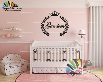  استیکر تاج و اسم دلخواه crown wallstickers کد h1493