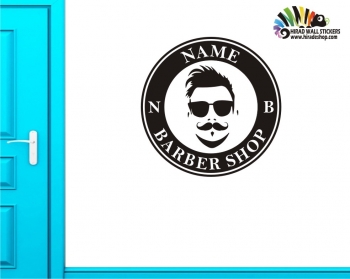 استیکر و برچسب دیواری لوگو آرایشگاه مردانه barber shop logo کد h439