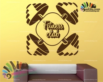استیکرو برچسب دیواری دمبل بدن سازی فیتنس Fitness Club Wallstickers کد h990