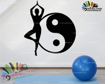 استیکر و برچسب دیواری یوگا و نماد یین و یانگ صلح جهانی Yoga Wallstickers کد h1566